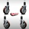 Service Caster 5'' SS Maroon Poly Wheel Swivel 1-5/8'' Expanding Stem Caster Set 2 Brakes, 4PK SCC-SSEX20S514-PPUB-MRN-2-TLB-2-158 - alternate 5